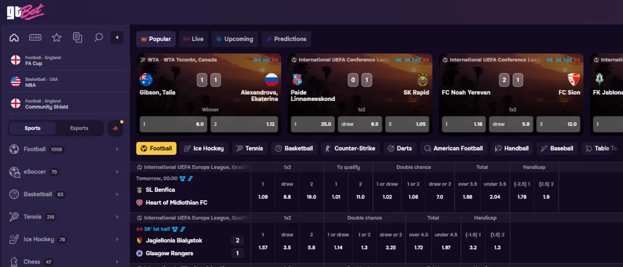 Sportstadion met live scorebord en wedkantoren